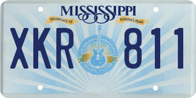 MS license plate XKR811