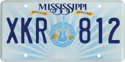 MS license plate XKR812