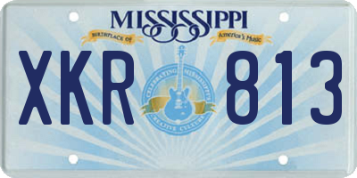 MS license plate XKR813