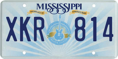 MS license plate XKR814