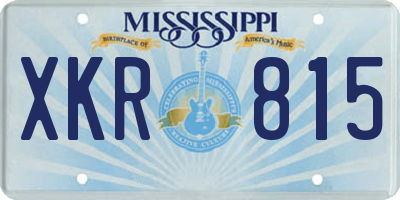 MS license plate XKR815