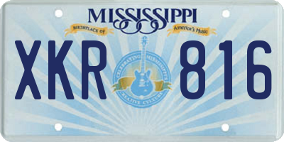 MS license plate XKR816