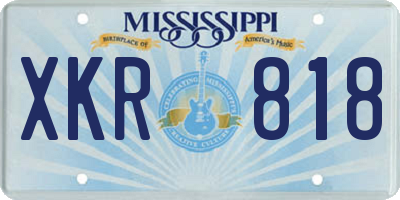 MS license plate XKR818