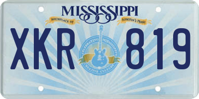 MS license plate XKR819