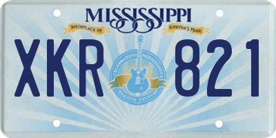MS license plate XKR821
