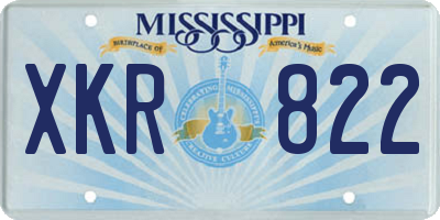 MS license plate XKR822