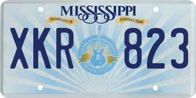 MS license plate XKR823