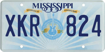 MS license plate XKR824