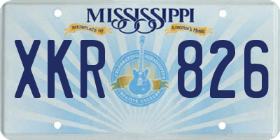 MS license plate XKR826
