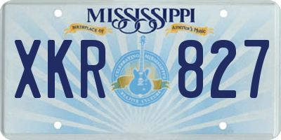 MS license plate XKR827