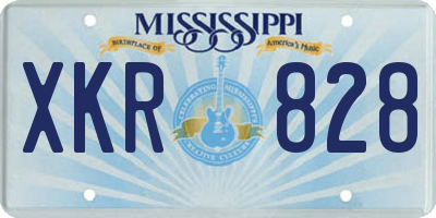 MS license plate XKR828