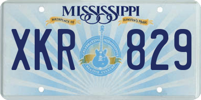 MS license plate XKR829