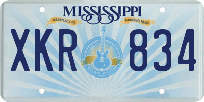 MS license plate XKR834