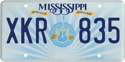 MS license plate XKR835
