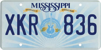MS license plate XKR836