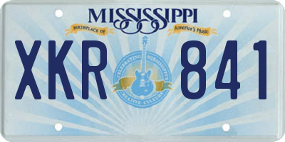 MS license plate XKR841