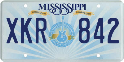 MS license plate XKR842