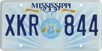 MS license plate XKR844