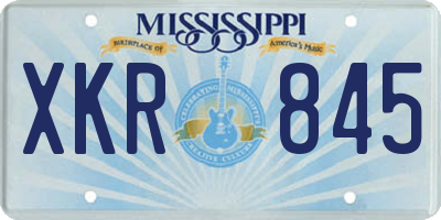 MS license plate XKR845