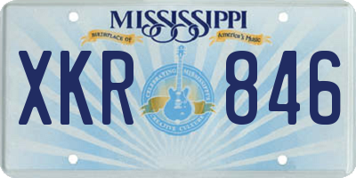 MS license plate XKR846