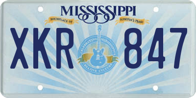 MS license plate XKR847