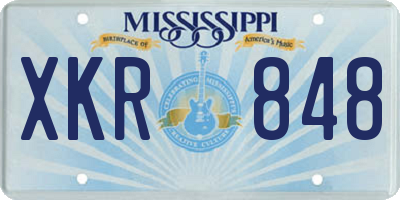 MS license plate XKR848