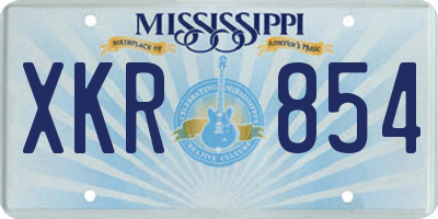 MS license plate XKR854