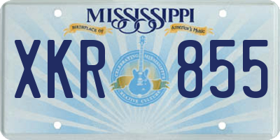 MS license plate XKR855