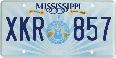 MS license plate XKR857