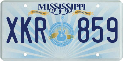 MS license plate XKR859