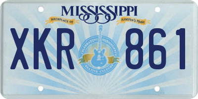 MS license plate XKR861