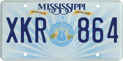 MS license plate XKR864