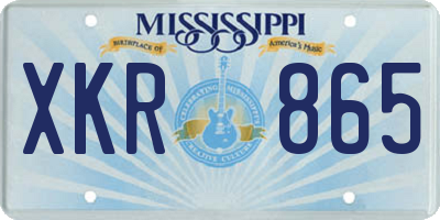 MS license plate XKR865