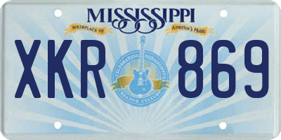 MS license plate XKR869