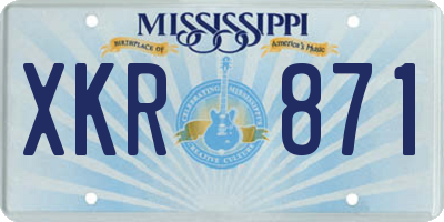 MS license plate XKR871