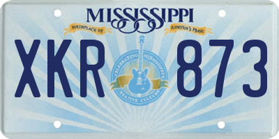 MS license plate XKR873