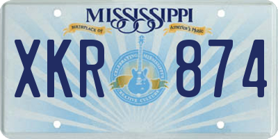 MS license plate XKR874