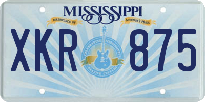 MS license plate XKR875