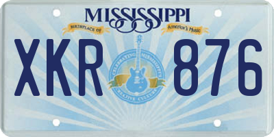 MS license plate XKR876