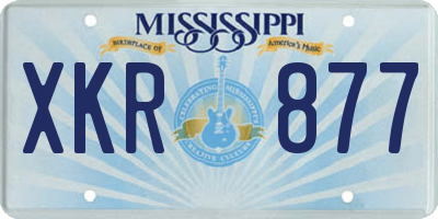 MS license plate XKR877