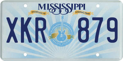 MS license plate XKR879