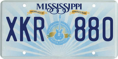 MS license plate XKR880