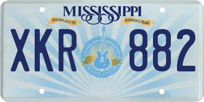 MS license plate XKR882