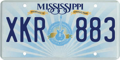 MS license plate XKR883