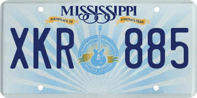 MS license plate XKR885
