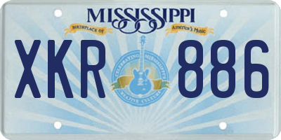 MS license plate XKR886