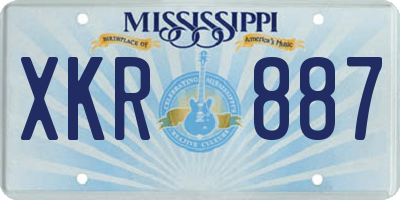MS license plate XKR887