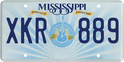 MS license plate XKR889