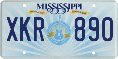 MS license plate XKR890