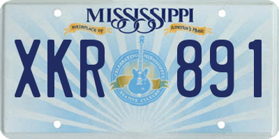 MS license plate XKR891